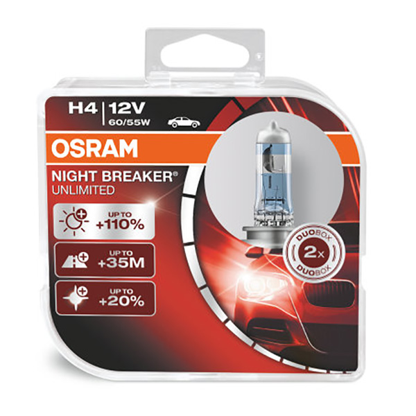 OSRAM Night Breaker Laser H4 +150% Duo B 12V-60/55W-P43t