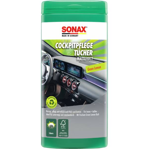 SONAX CockpitPflegeTücher Matteffect Green Lemon