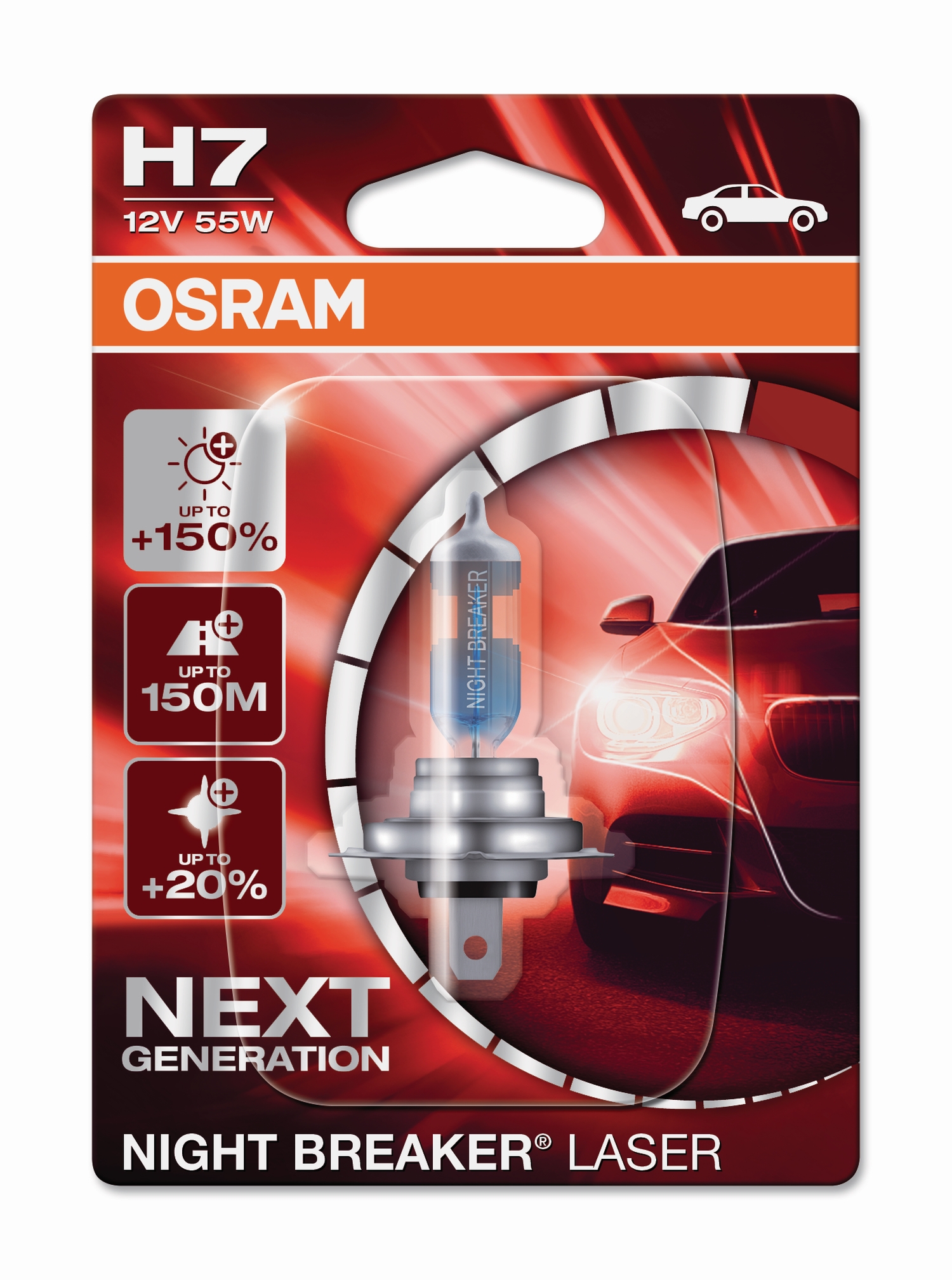 OSRAM Night Breaker Laser H7 +150% 12V-55W-PX26d