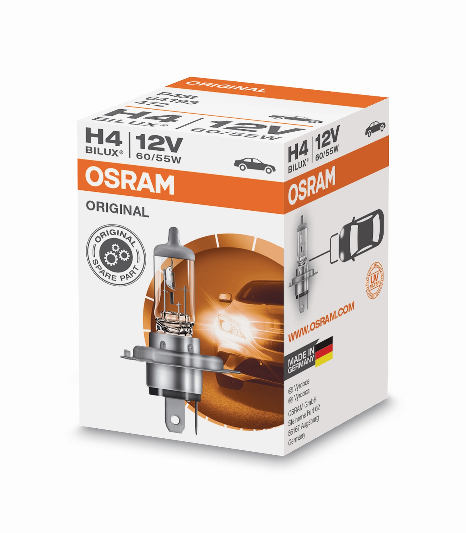 OSRAM Standard H4 Werkstatt 12V-60/55w p43t